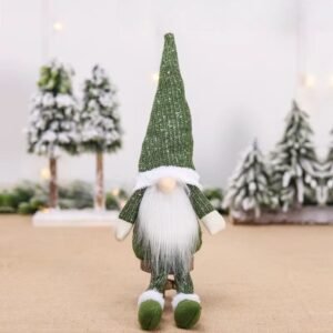 Gnome De Noel Farceur Vert Fonce