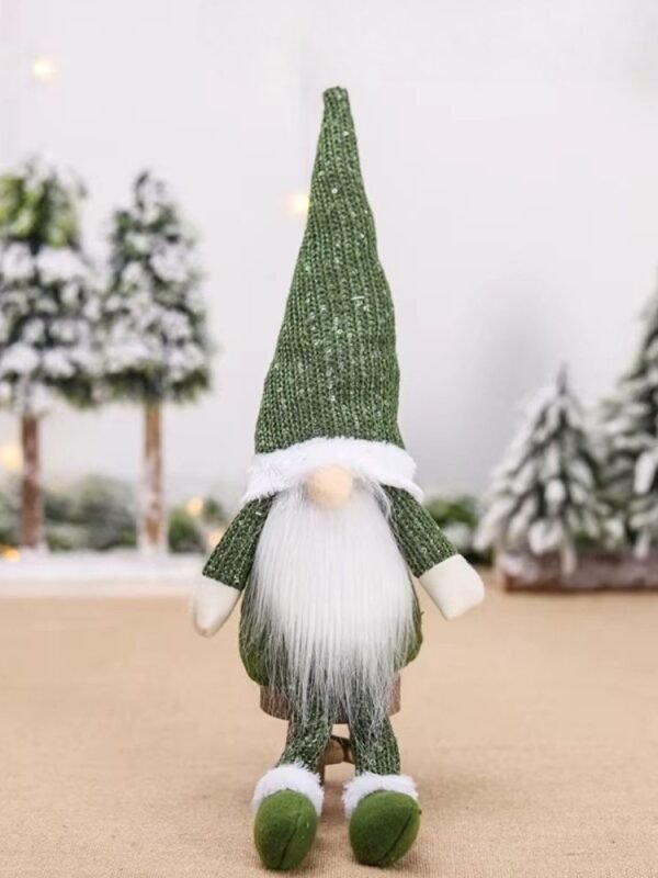 Gnome De Noel Farceur Vert Fonce