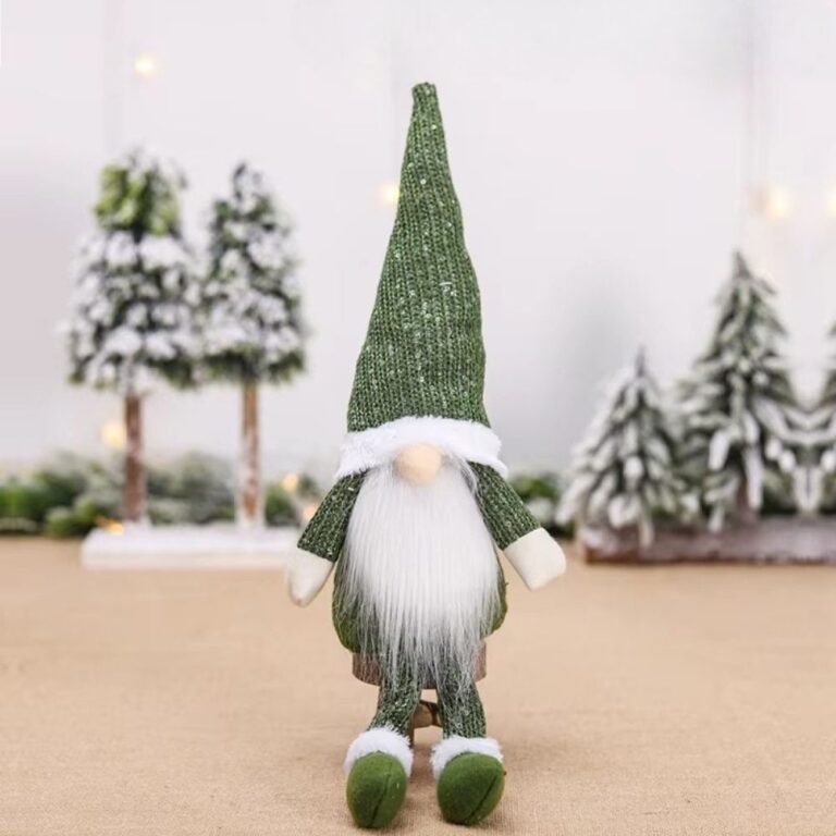 Gnome De Noel Farceur Vert Fonce