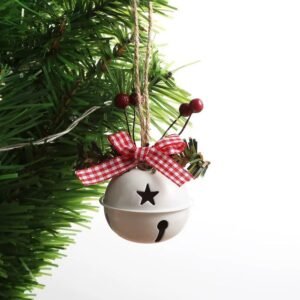 Grelot Cloche De Noel En Metal Blanc