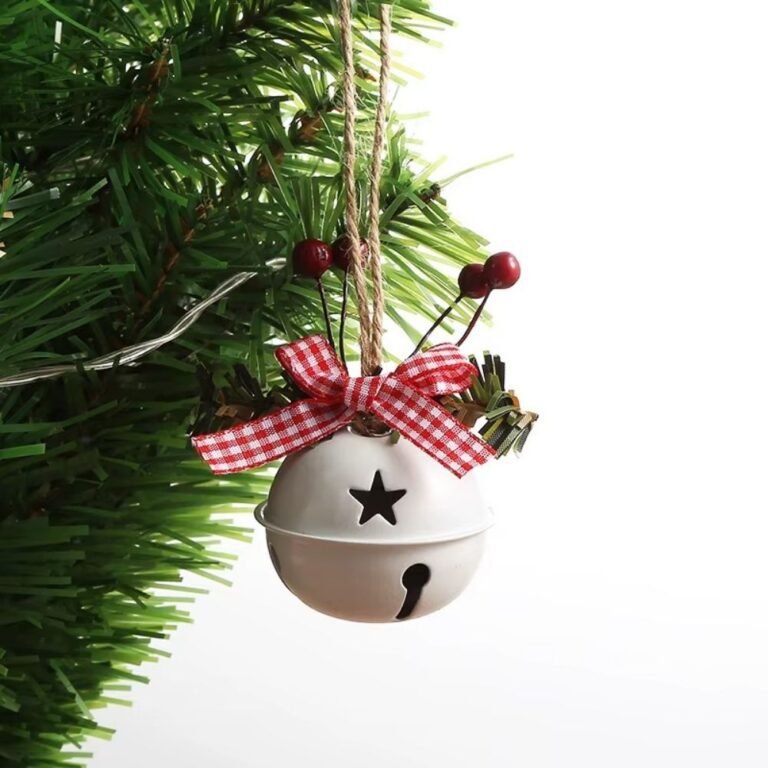 Grelot Cloche De Noel En Metal Blanc