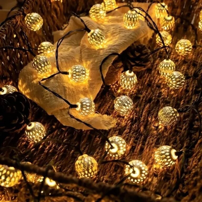 Guirlande Lumineuse Boules Metalliques 25 Cm De Diametre
