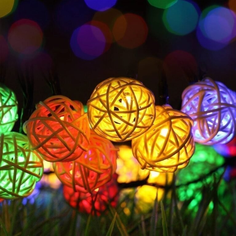 Guirlande Lumineuse En Boules Tissees