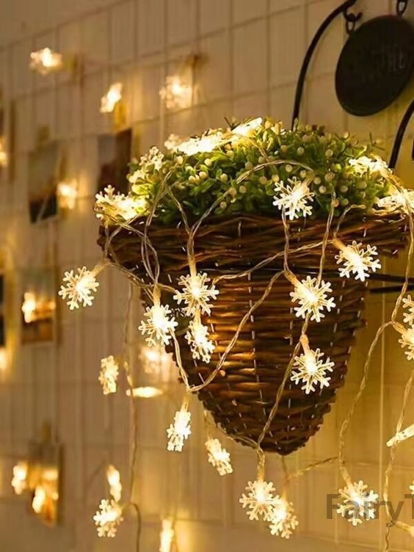 Guirlande Lumineuse Flocons De Neige Blancs