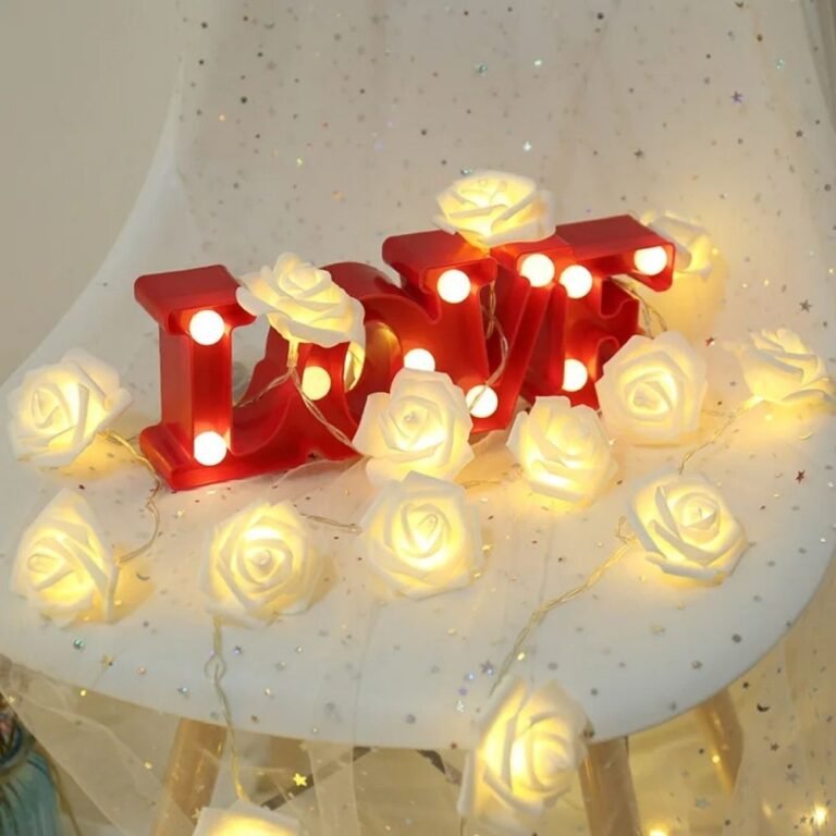 Guirlande Lumineuse Motif Roses Blanches 1