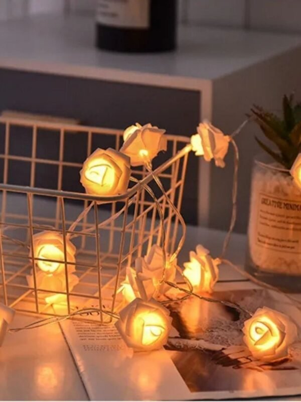Guirlande Lumineuse Motif Roses Blanches