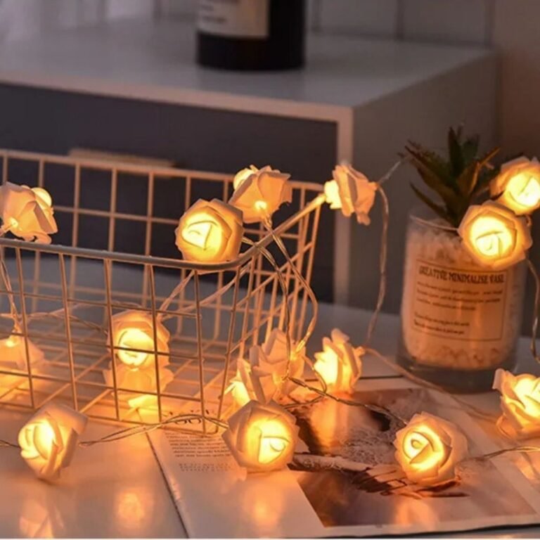 Guirlande Lumineuse Motif Roses Blanches