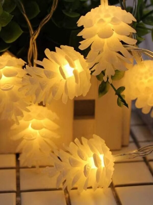 Guirlande Lumineuse Noel Pomme De Pin Pives Blanches