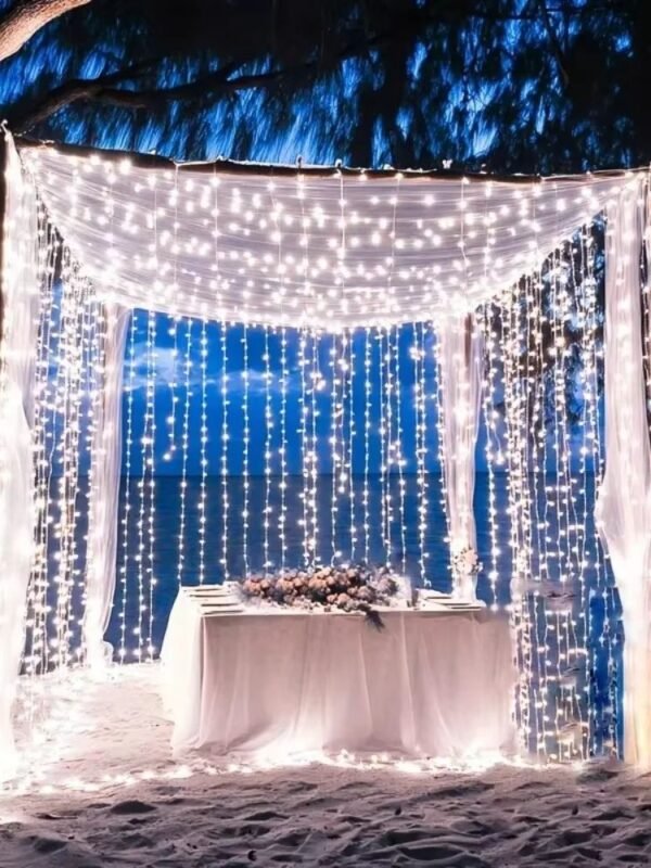 Guirlande Lumineuse Rideau Blanc Led