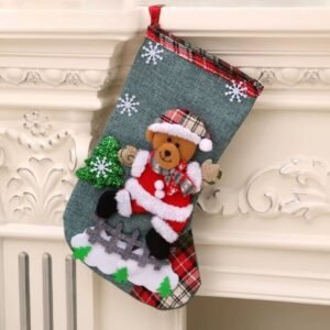 Hotte Chaussette De Noel Ours 1