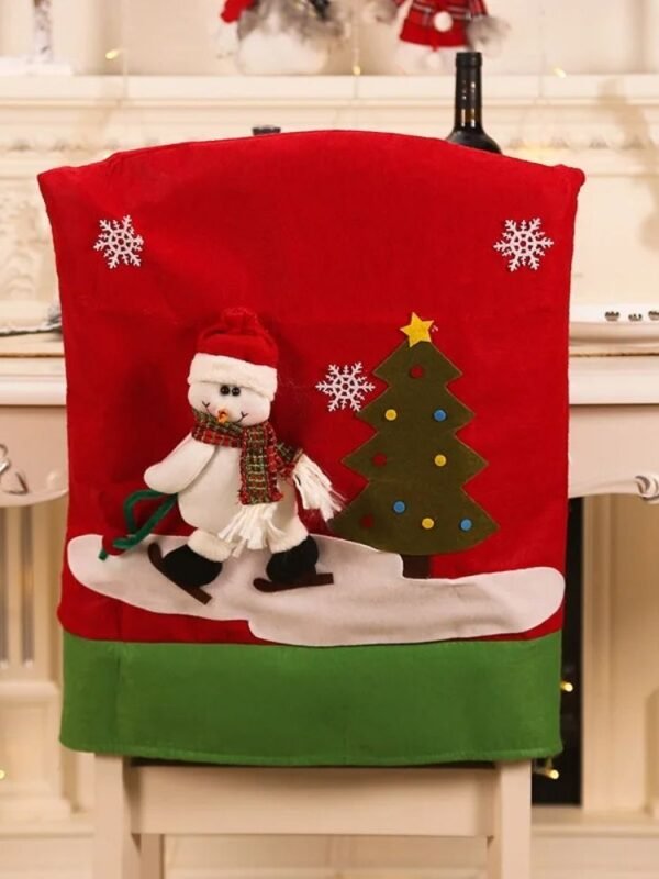 Housse De Chaise Bonhomme De Neige Au Ski