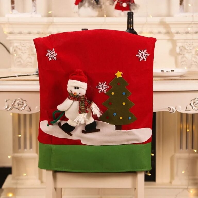 Housse De Chaise Bonhomme De Neige Au Ski
