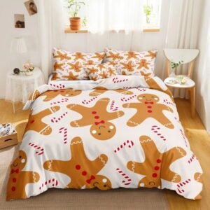 Housse De Couette Noel Rose Et Grise 1