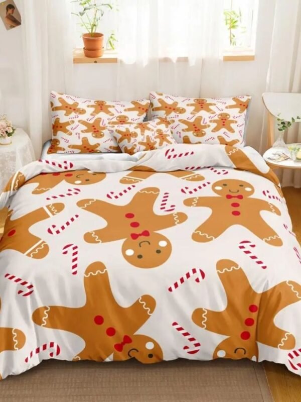 Housse De Couette Noel Rose Et Grise 1