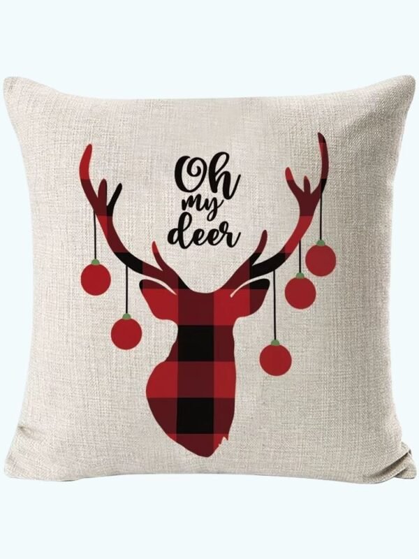 Housse De Coussin De Noel Tete De Renne 1