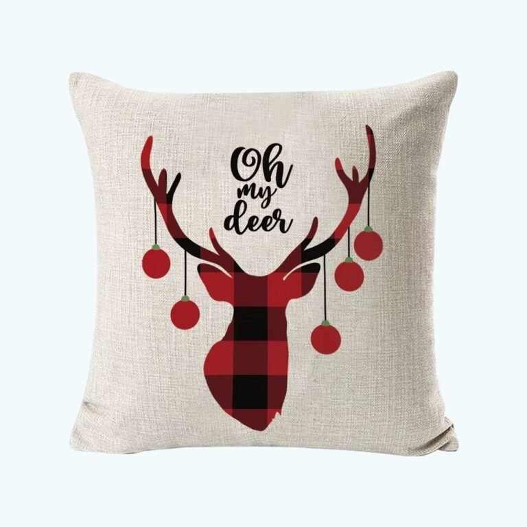 Housse De Coussin De Noel Tete De Renne 1