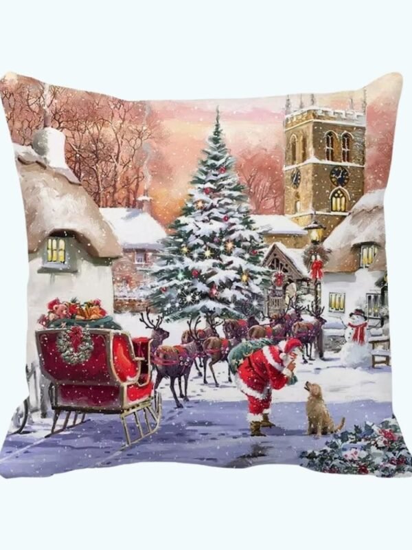Housse De Coussin Paysage Noel 1