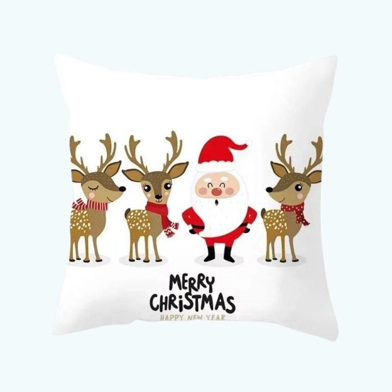 Housse De Coussin Pere Noel Et Rennes 1