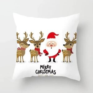 Housse De Coussin Pere Noel Et Rennes