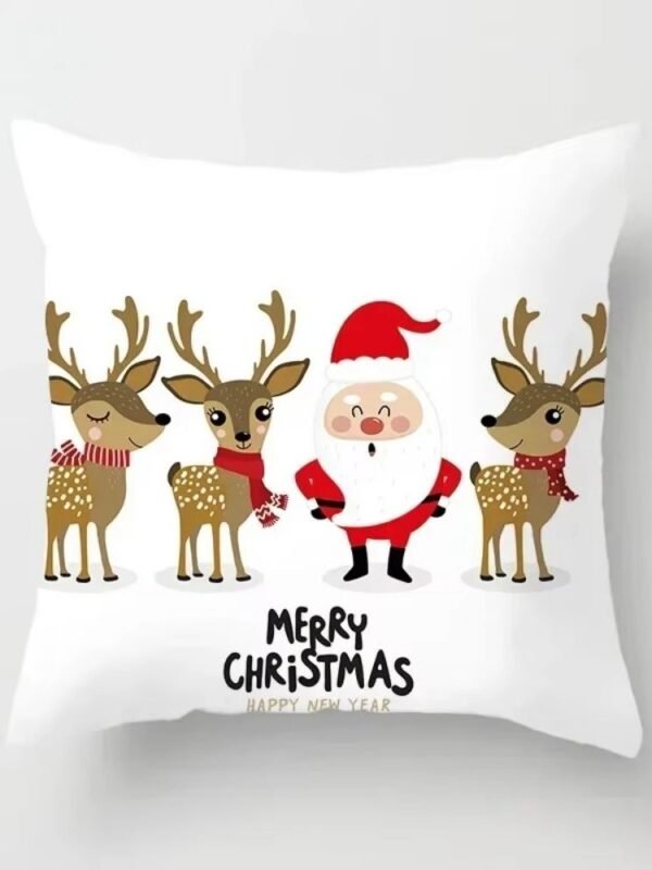 Housse De Coussin Pere Noel Et Rennes