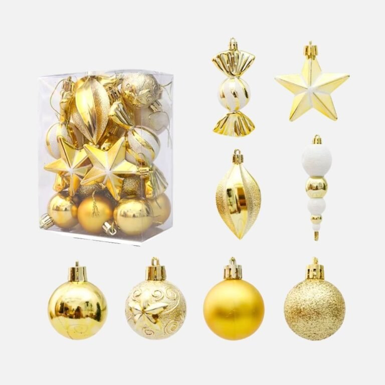 Kit De 20 Decorations De Noel Dorees