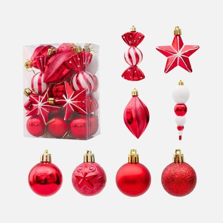 Kit De 20 Decorations De Noel Rouges
