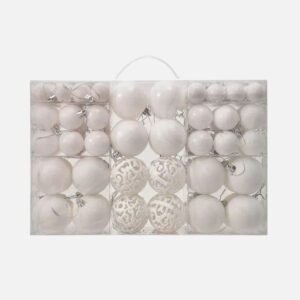 Lot De 100 Boules De Noel Blanc 1