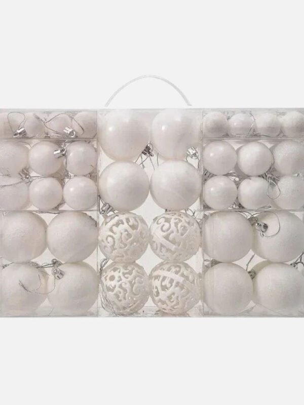 Lot De 100 Boules De Noel Blanc 1