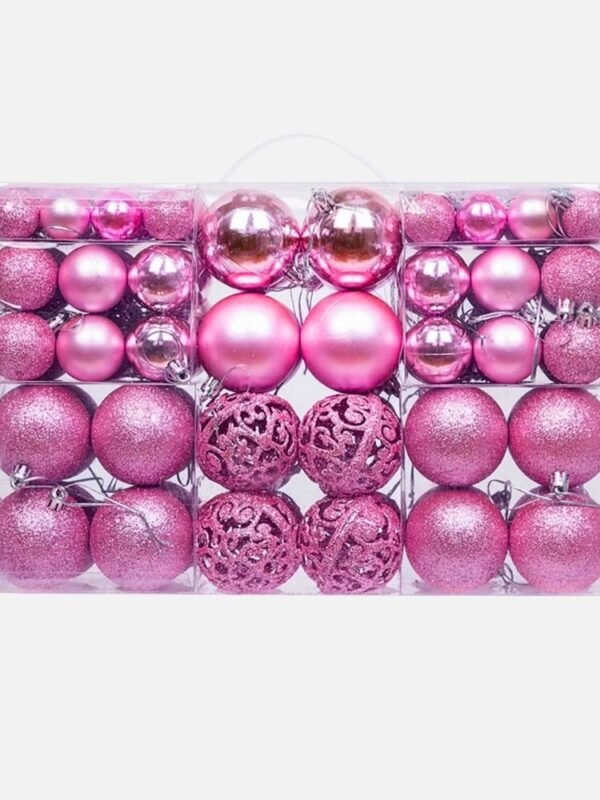 Lot De 100 Boules De Noel Rose 1