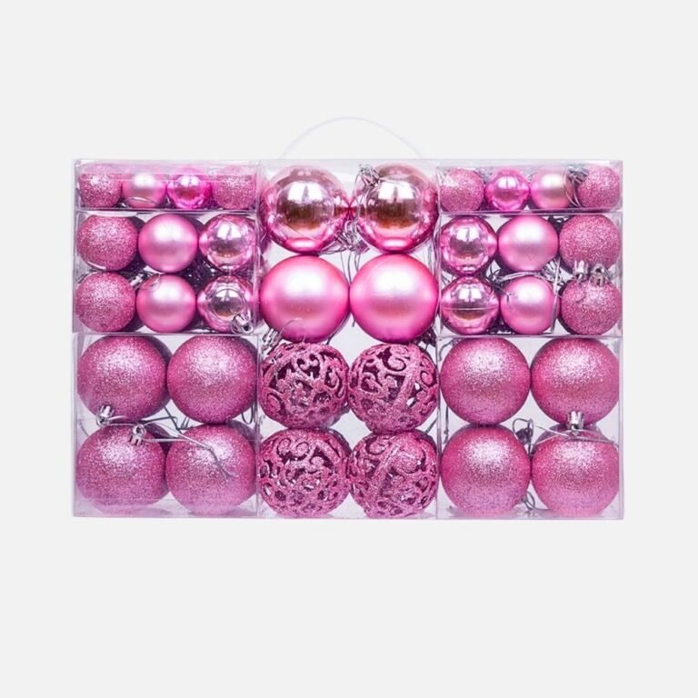 Lot De 100 Boules De Noel Rose 1