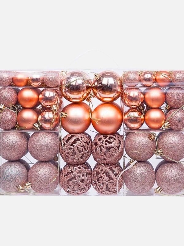 Lot De 100 Boules De Noel Rose Gold 1