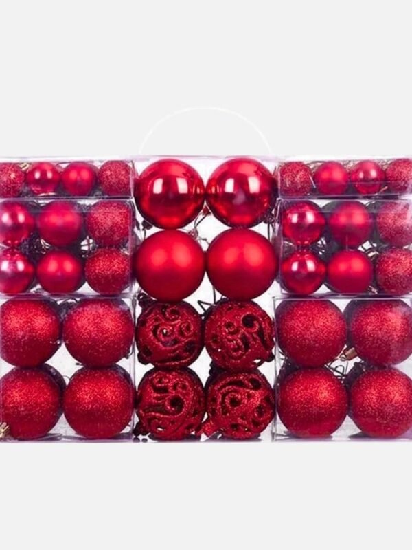 Lot De 100 Boules De Noel Rouge 1