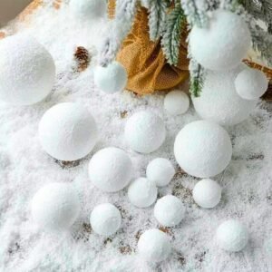 Lot De 12 Boules De Noel Enneigees