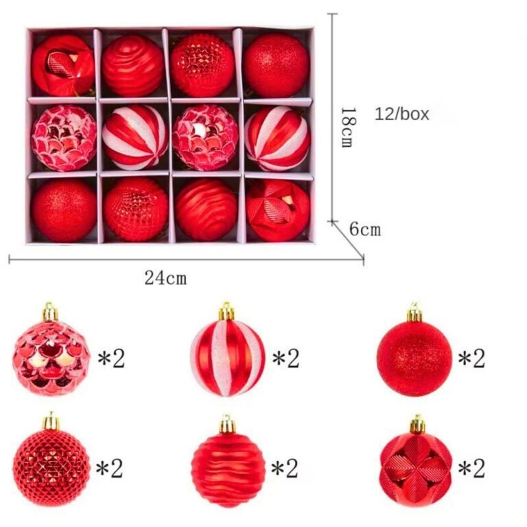 Lot De 12 Boules De Noel Lignees 2