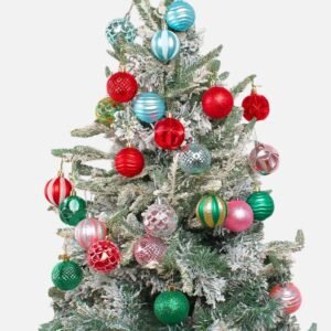 Lot De 12 Boules De Noel Rose 3