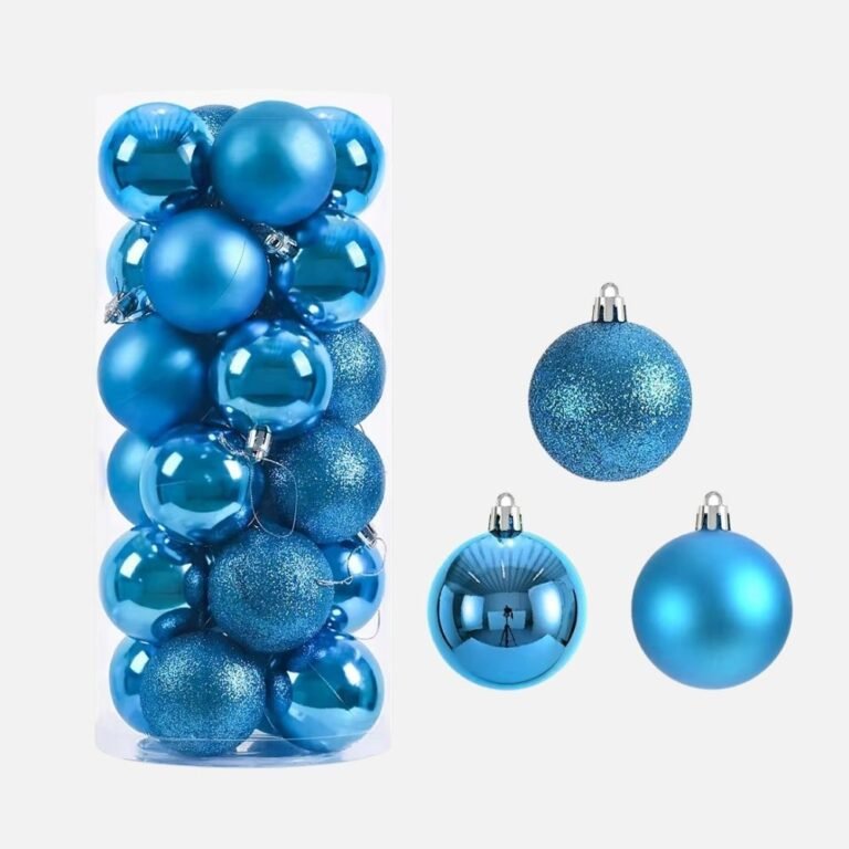Lot De 24 Boules De Noel Bleu Clair 6 Cm 1