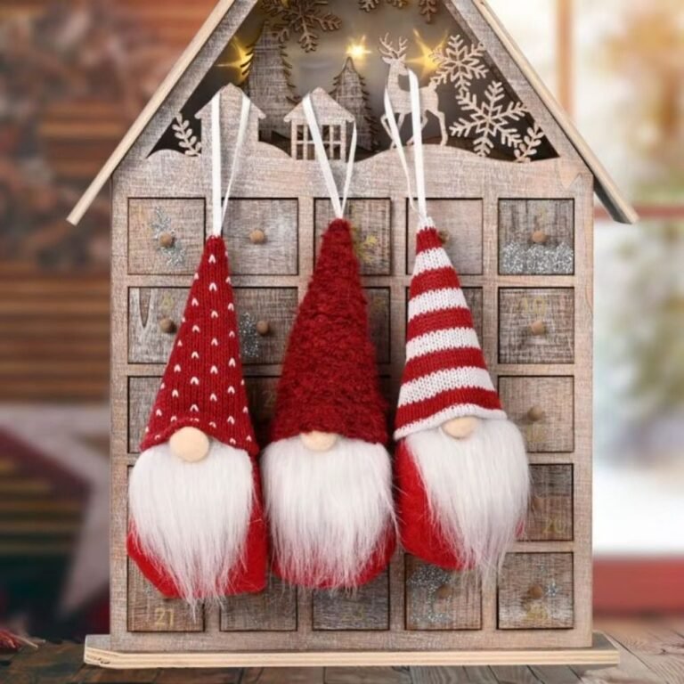 Lot De 3 Lutins De Noel A Suspendre Rouge