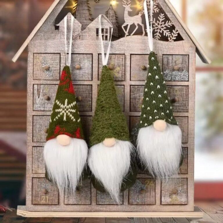 Lot De 3 Lutins De Noel A Suspendre Verts 1