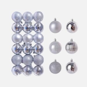 Lot De 30 Boules De Noel Argentees 6 Cm 1