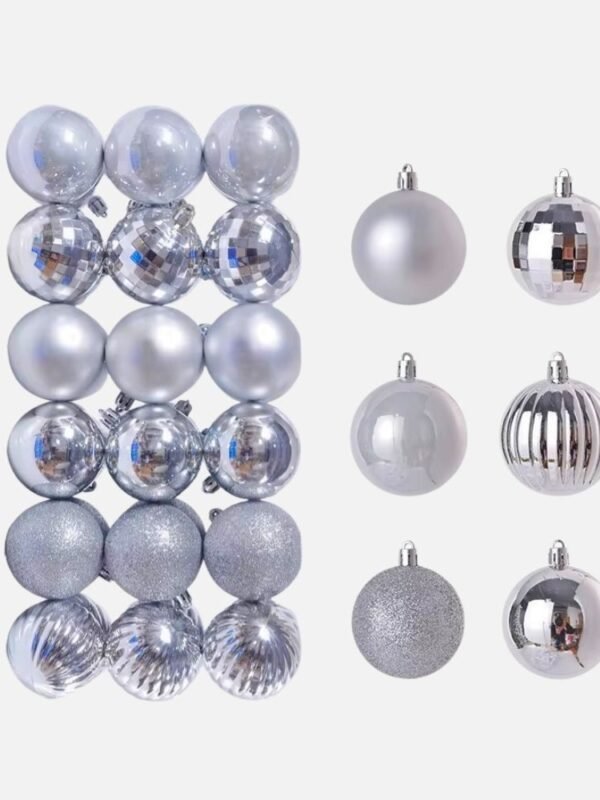 Lot De 30 Boules De Noel Argentees 6 Cm 1