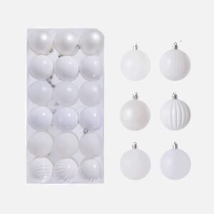 Lot De 30 Boules De Noel Blanches 6 Cm 1