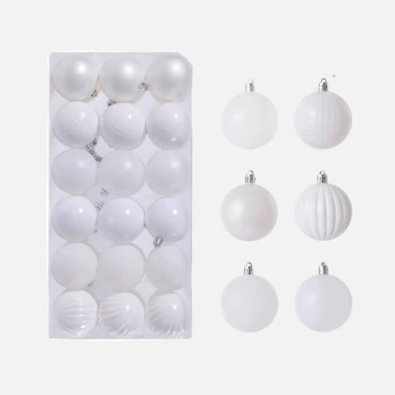 Lot De 30 Boules De Noel Blanches 6 Cm 1