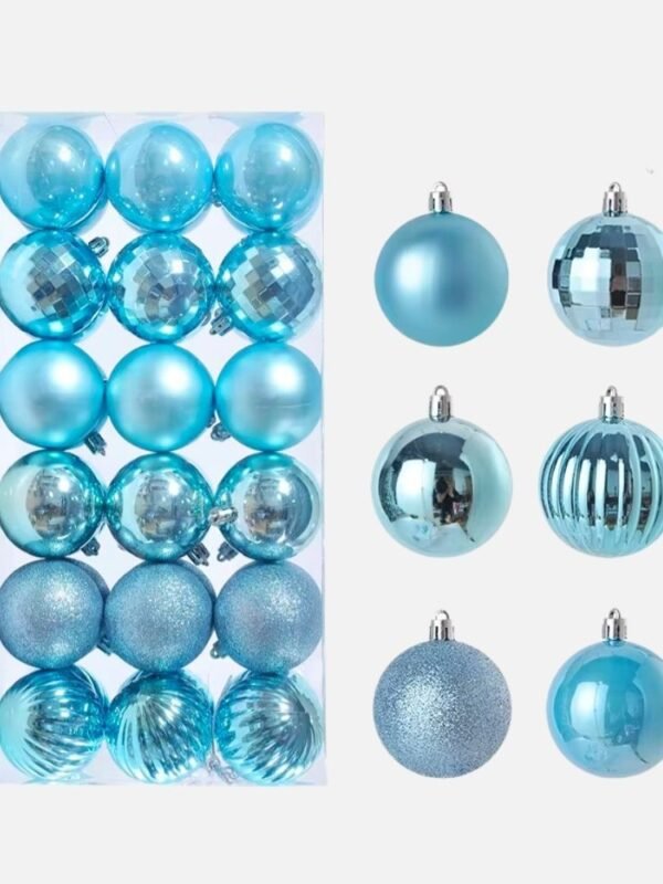 Lot De 30 Boules De Noel Bleues 6 Cm 1