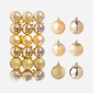 Lot De 30 Boules De Noel Dorees 6 Cm 1