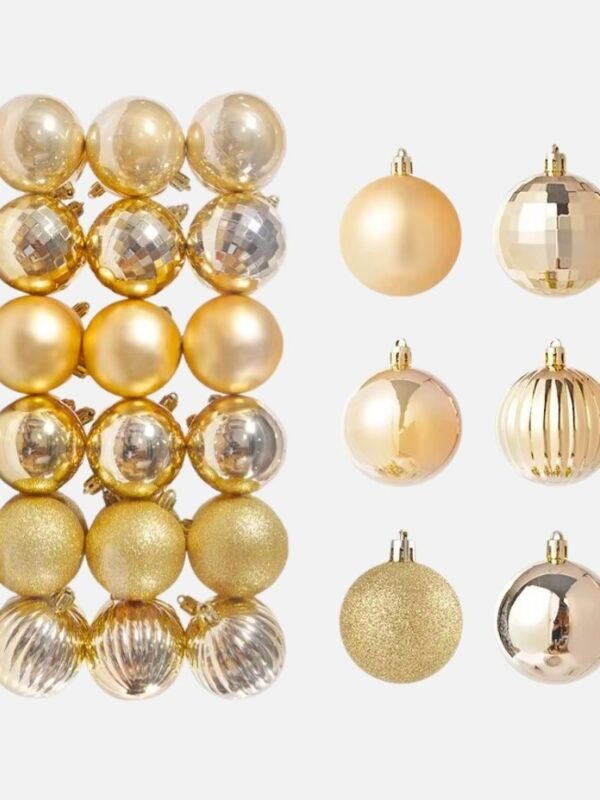 Lot De 30 Boules De Noel Dorees 6 Cm 1
