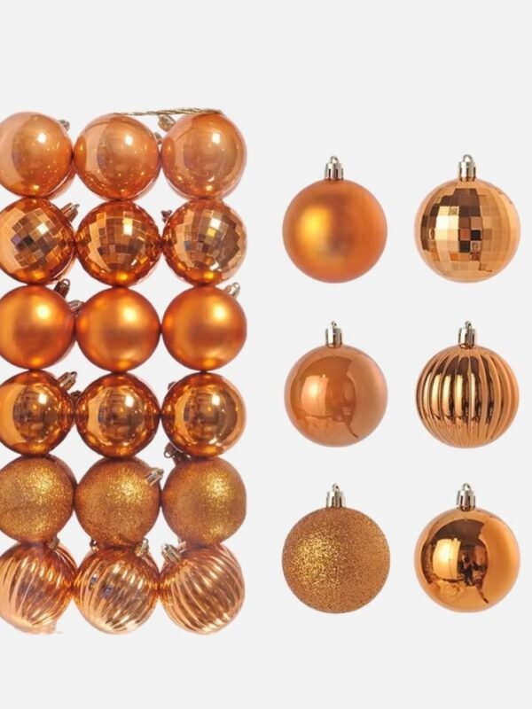 Lot De 36 Boules De Noel Cuivre 6 Cm 1
