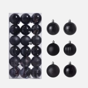 Lot De 36 Boules De Noel Noires 6 Cm 1