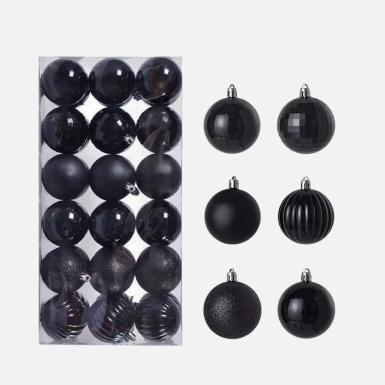 Lot De 36 Boules De Noel Noires 6 Cm 1