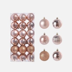 Lot De 36 Boules De Noel Roses 6cm 1