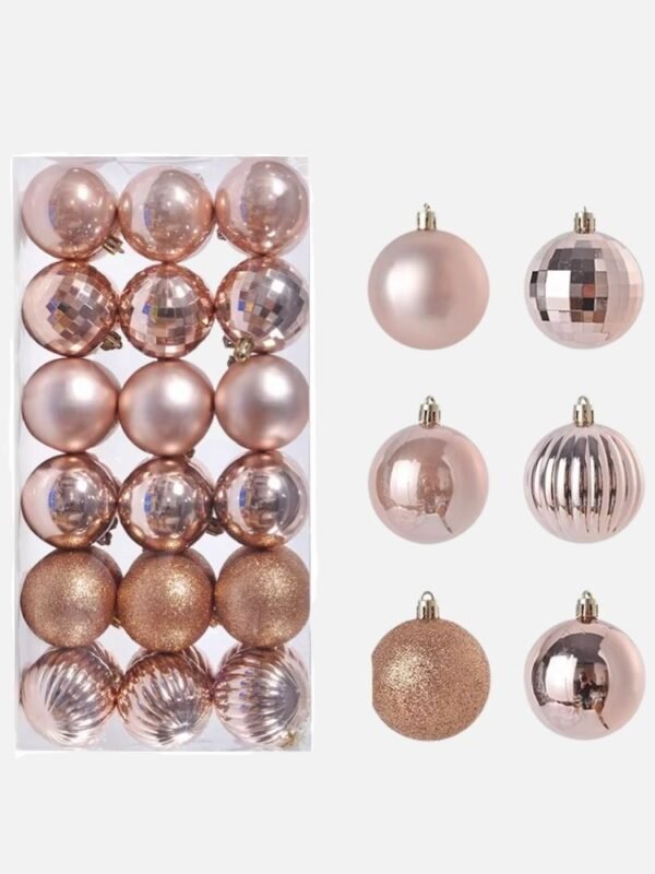 Lot De 36 Boules De Noel Roses 6cm 1